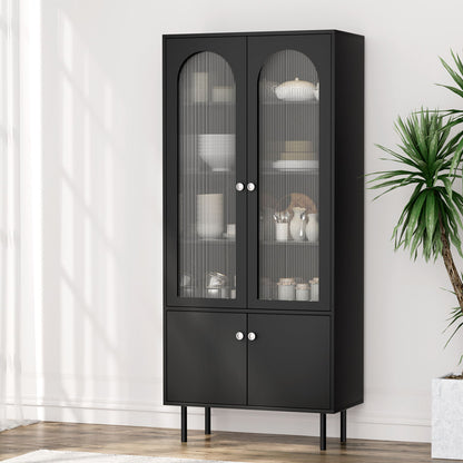 Lency Buffet Sideboard Cupboard Cabinet - Black