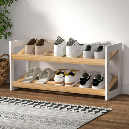 Kara Shoe Rack 2 Tier 6 Pairs - White