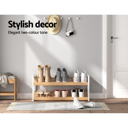 Kara Shoe Rack 2 Tier 6 Pairs - White