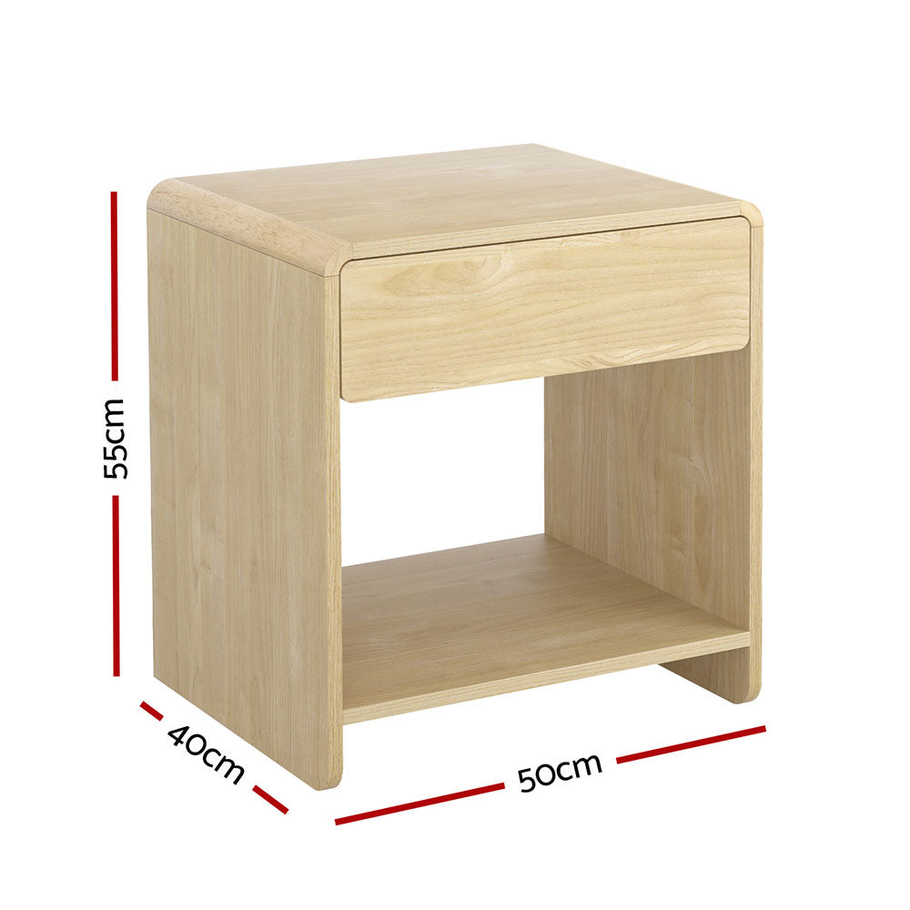 Pine Bedside Table Drawer & Open Shelf