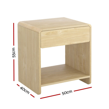Pine Bedside Table Drawer & Open Shelf