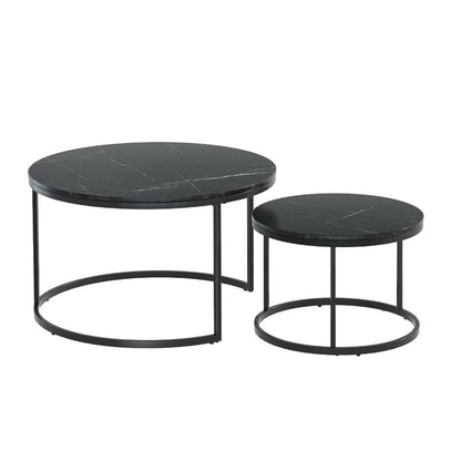 Tika Nesting Coffee Table Set of 2 Marble Effect