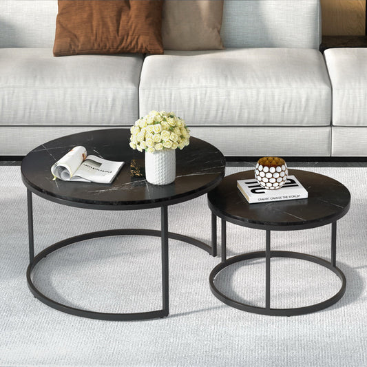 Tika Nesting Coffee Table Set of 2 Marble Effect