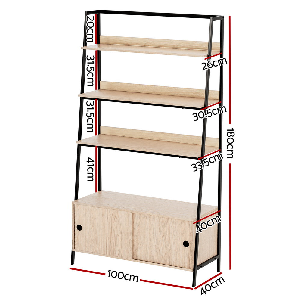 Mira Bookshelf 5 Tier Cube Cabinet - Oak