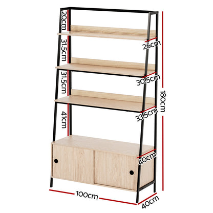 Mira Bookshelf 5 Tier Cube Cabinet - Oak