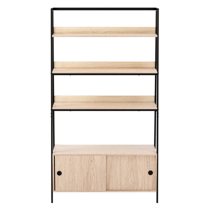 Mira Bookshelf 5 Tier Cube Cabinet - Oak