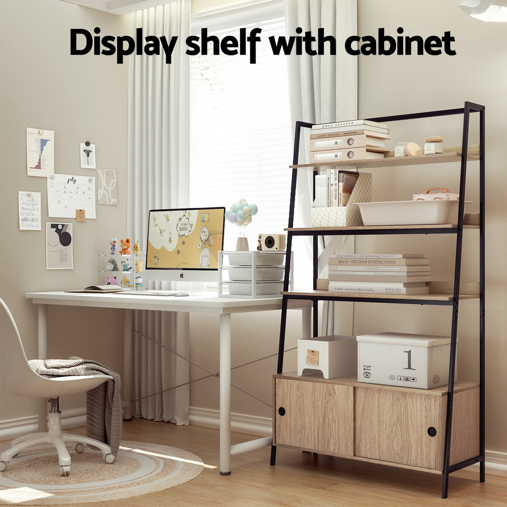 Mira Bookshelf 5 Tier Cube Cabinet - Oak