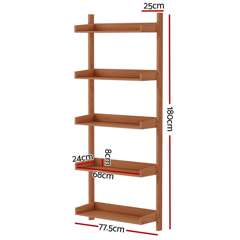 Capiz Bookshelf Floating Shelf - Oak