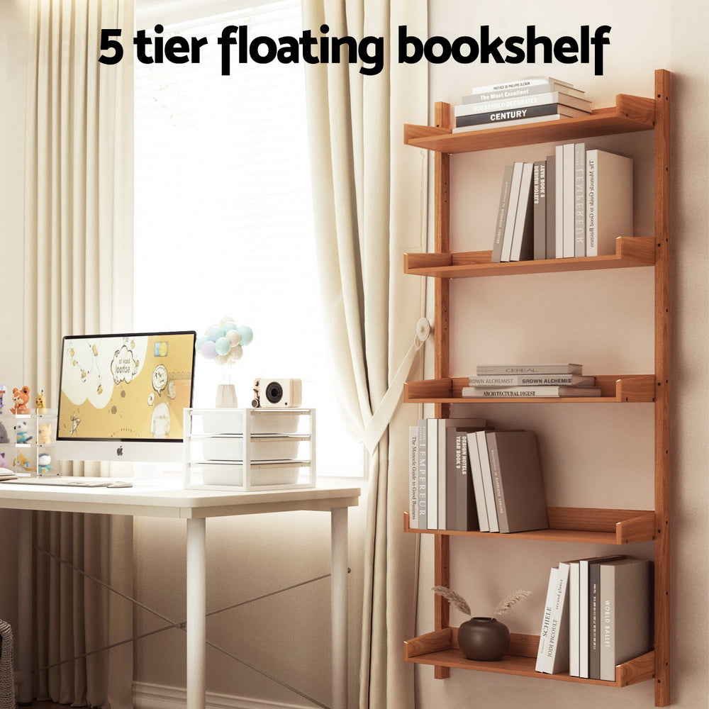 Capiz Bookshelf Floating Shelf - Oak