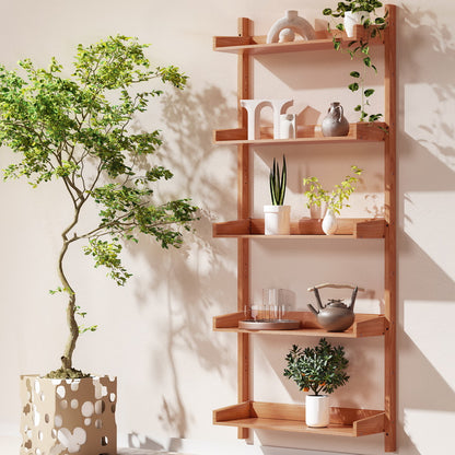 Capiz Bookshelf Floating Shelf - Oak