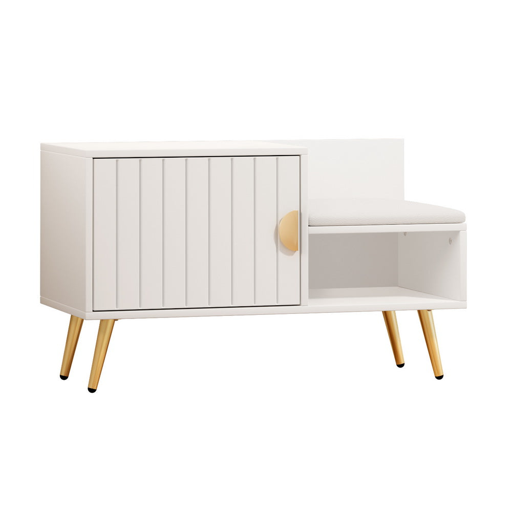 Shoe Rack Cabinet Bench 6 Pairs - White