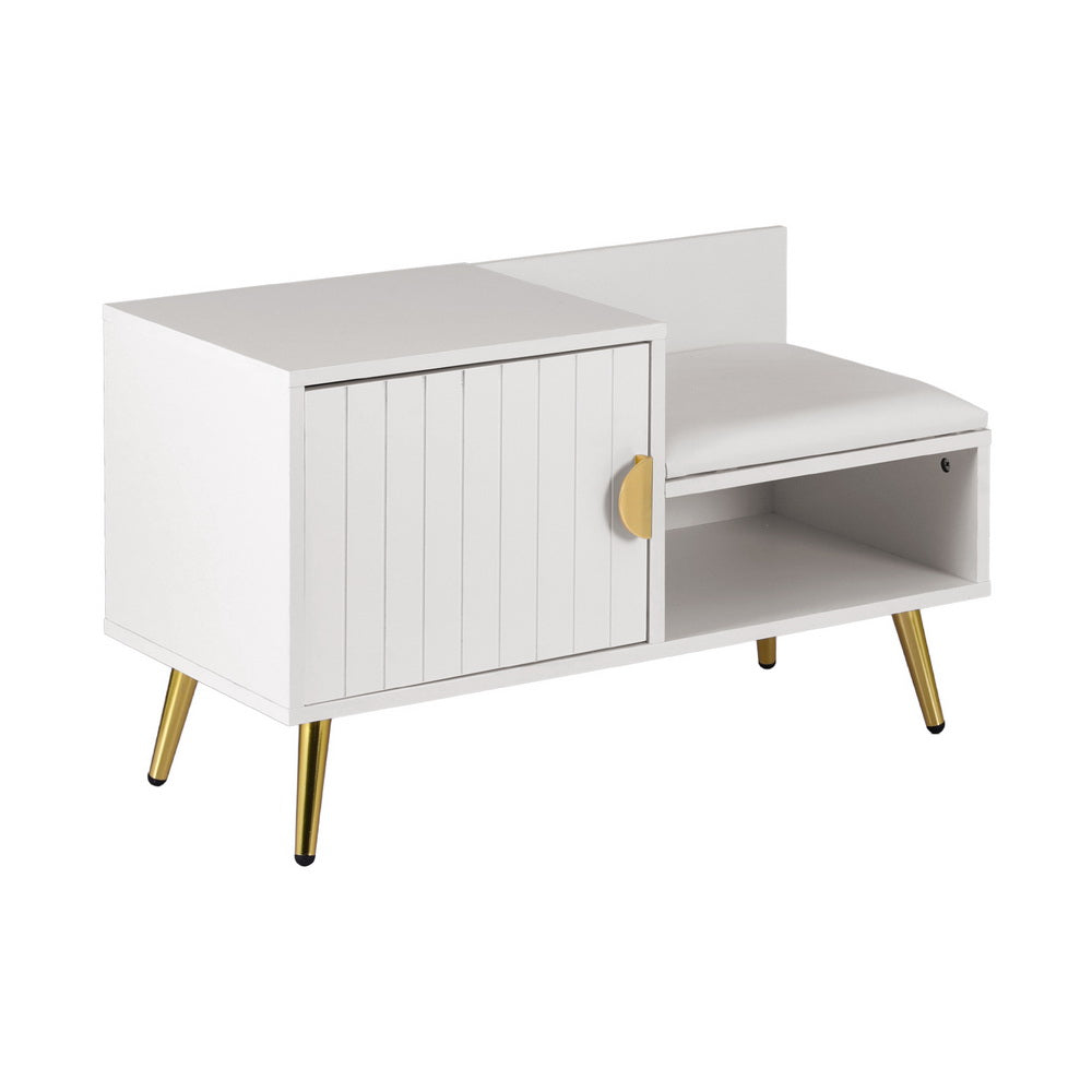 Shoe Rack Cabinet Bench 6 Pairs - White