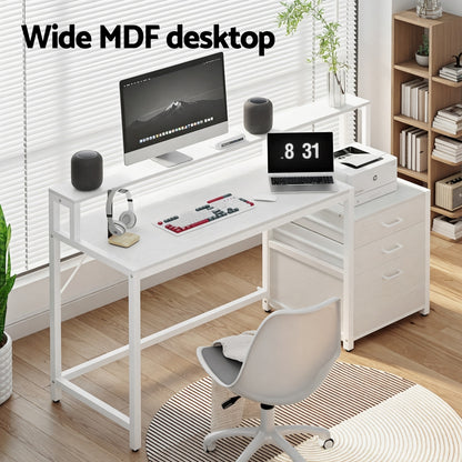 Computer Desk Home Office Desk w/Drawers Open Shelf 160CM - White