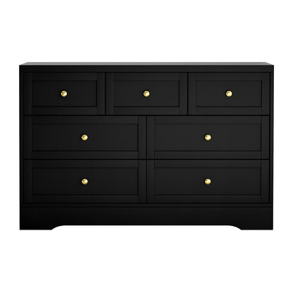 7 Chest of Drawers Dresser Table - Black