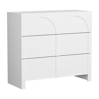 3 Chest of Drawers Lowboy Dresser Cabinet - White
