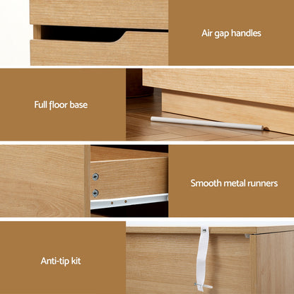 6 Chest of Drawers Dresser Table - Pine