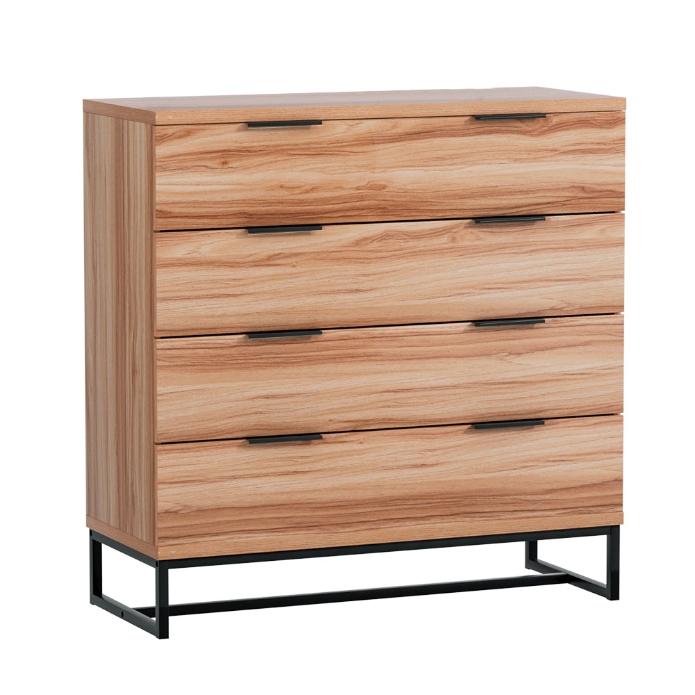 Noche 4 Chest of Drawers Cabinet Dresser Table Tallboy - Rust Oak