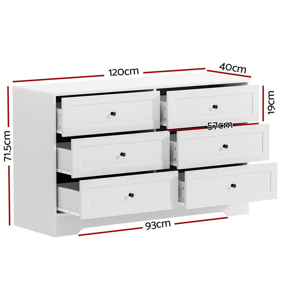 Leif 6 Chest of Drawers - White