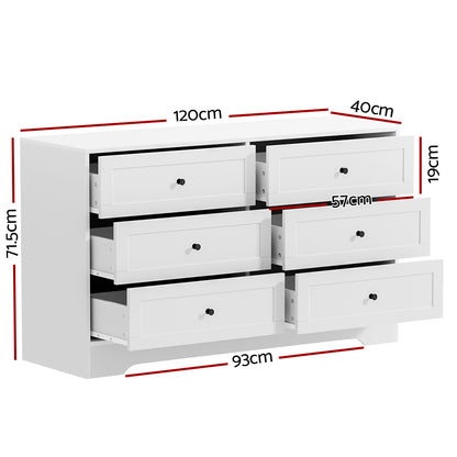 Leif 6 Chest of Drawers - White