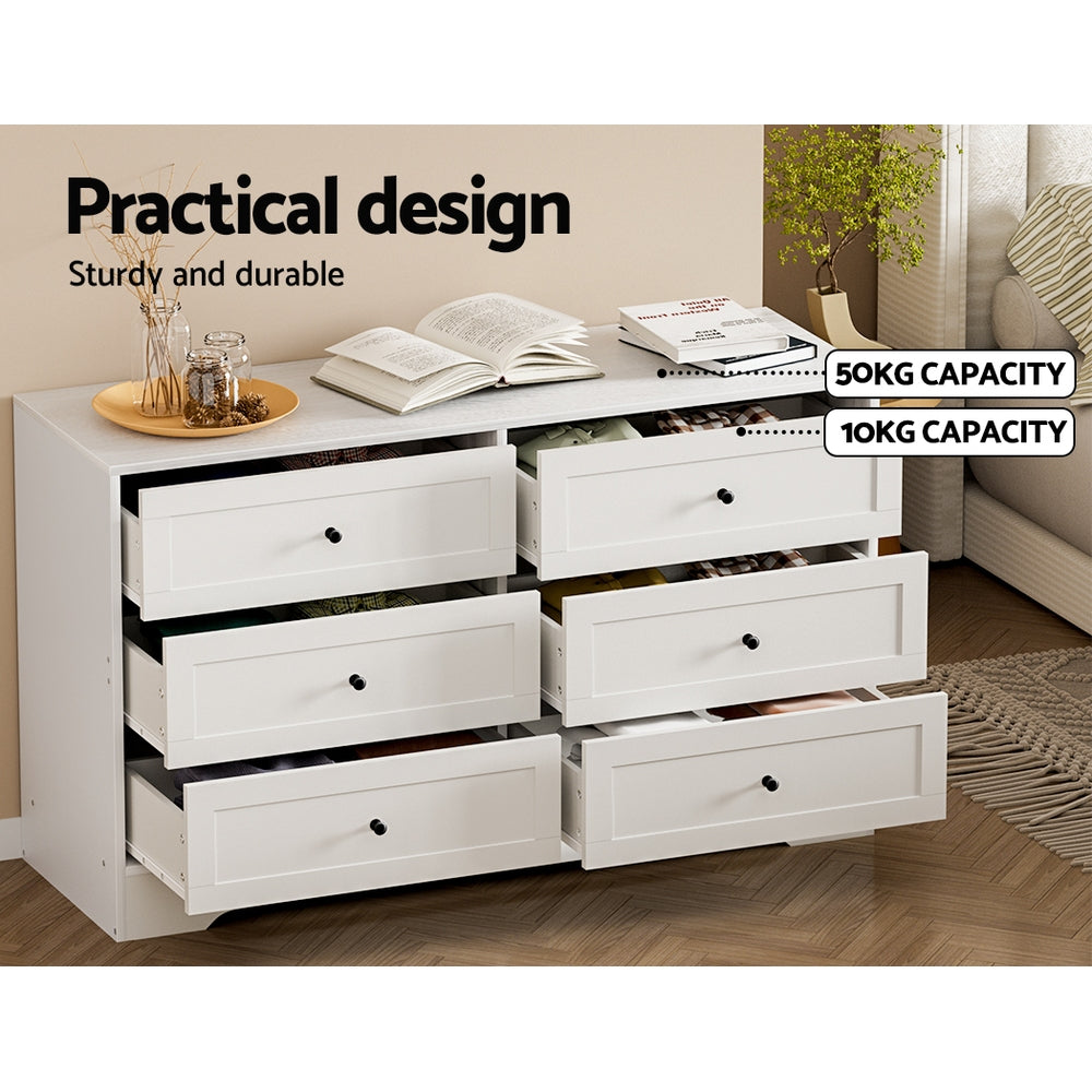 Leif 6 Chest of Drawers - White