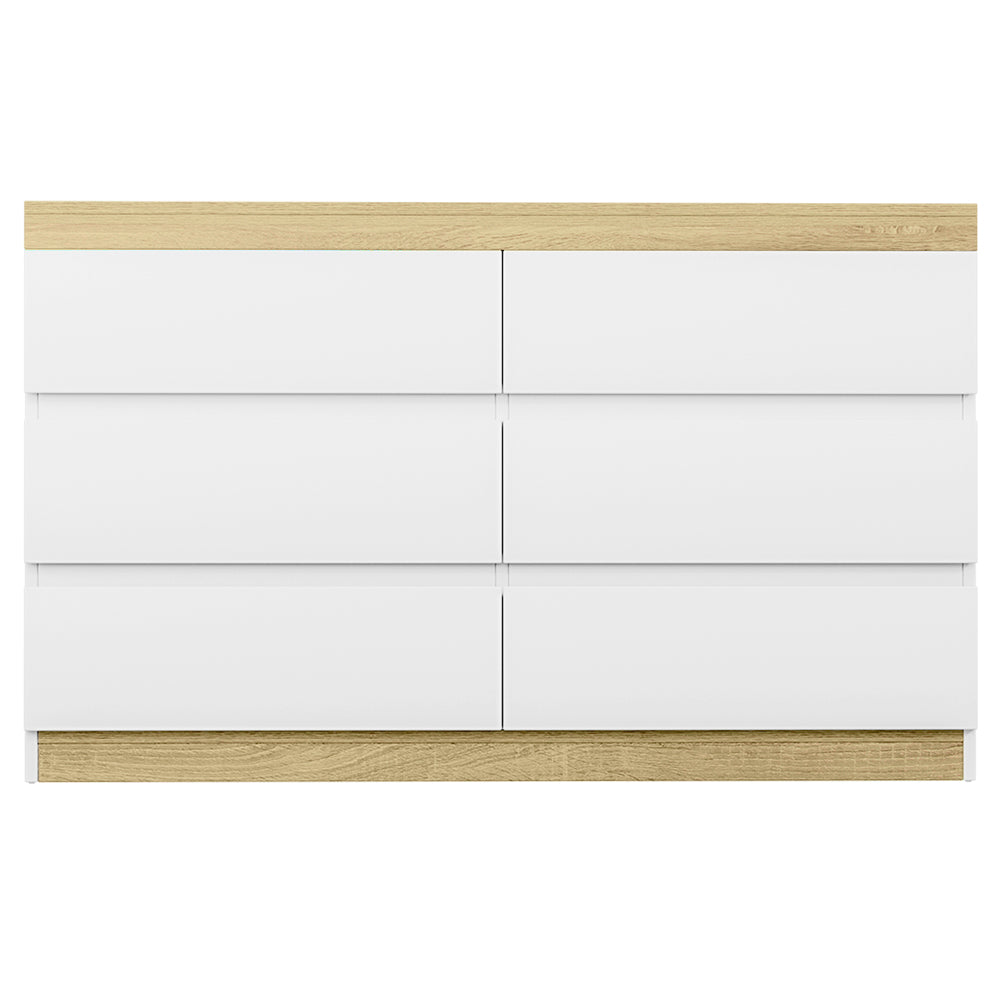 Lior 6 Chest of Drawers Cabinet Dresser Table Tallboy - White
