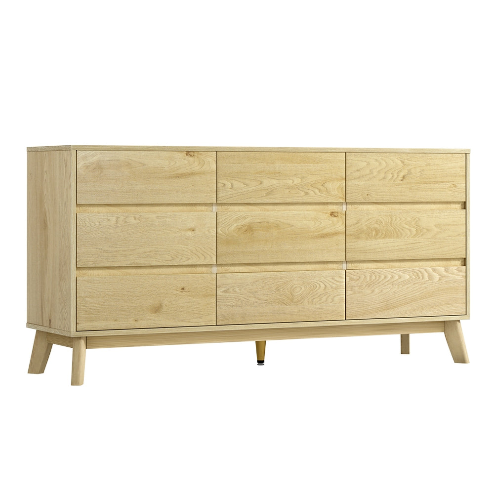 Xavi 9 Chest of Drawers Tallboy Cabinet - Pine