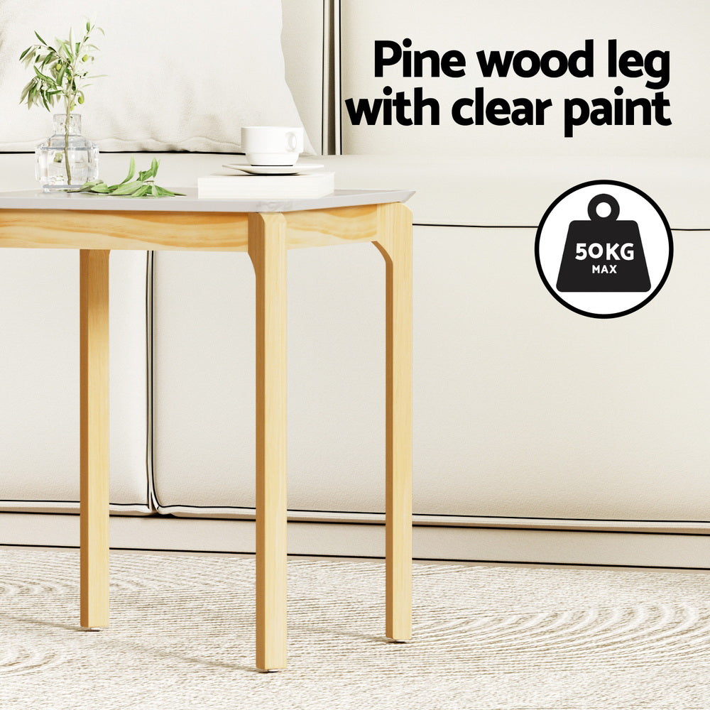 Marble Effect Square Coffee Table