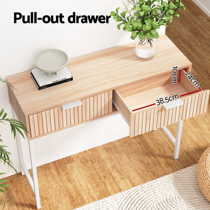 Console Table 2 Drawers 92CM - Pine
