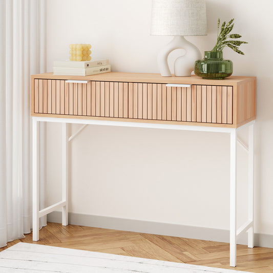 Console Table 2 Drawers 92CM - Pine