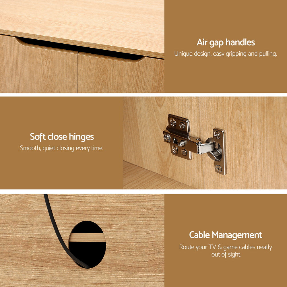 TV Unit Entertainment Unit Storage Cabinet 180cm - Pine