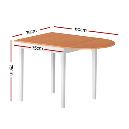 1.1M Dining Table Extendable - Pine & White