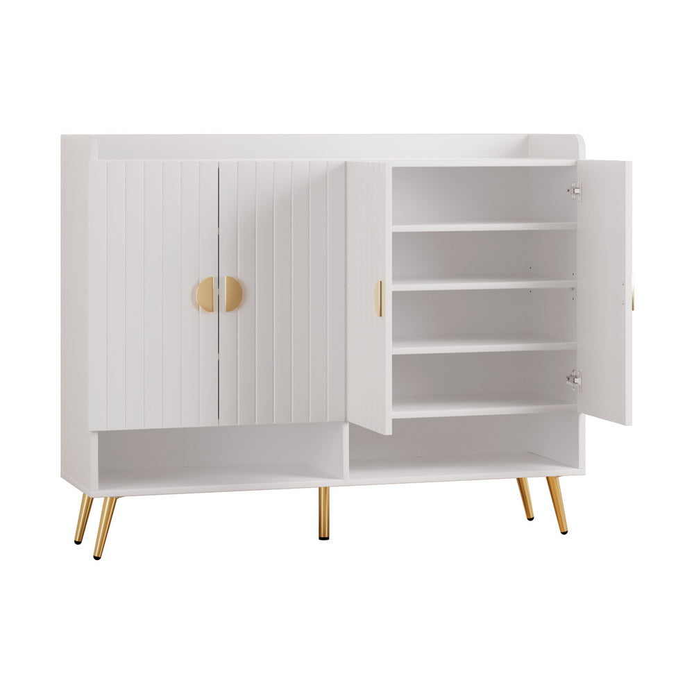 Shoe Rack Cabinet 5 Tiers 30 Pairs - White