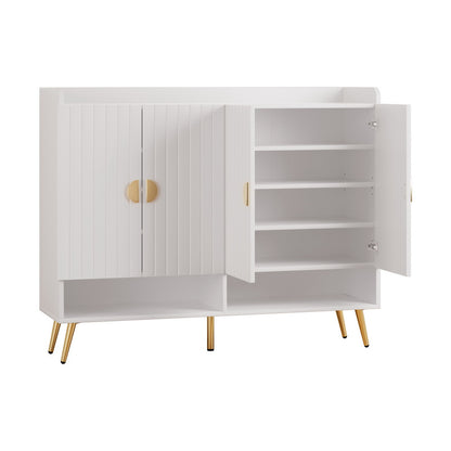 Shoe Rack Cabinet 5 Tiers 30 Pairs - White