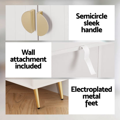 Shoe Rack Cabinet 5 Tiers 30 Pairs - White