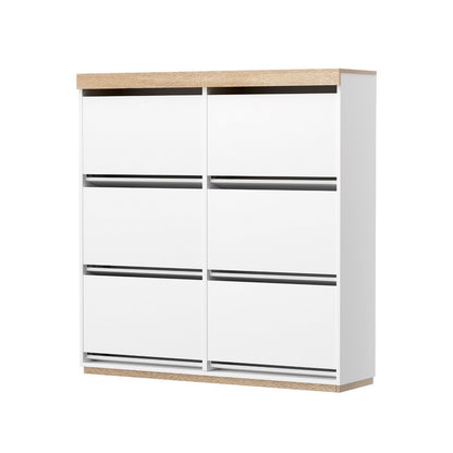 Shoe Rack Cabinet 3-Tier 45 Pairs - White