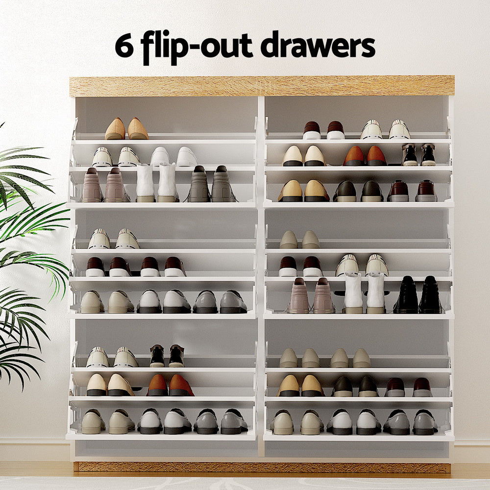 Shoe Rack Cabinet 3-Tier 45 Pairs - White