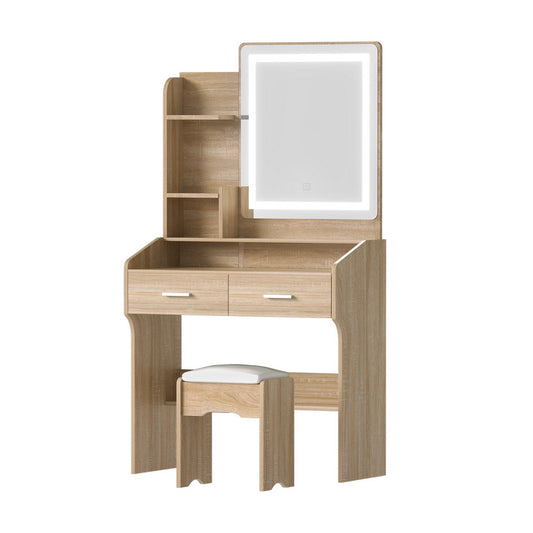 Dressing Table Set Stool LED - Wood