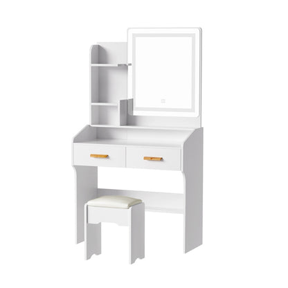 Doris LED Dressing Table Set Stool - White