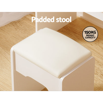 Doris LED Dressing Table Set Stool - White