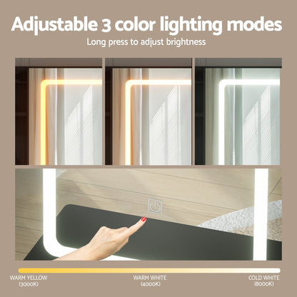 Dressing Table Vanity Desk Set Stool LED - Black