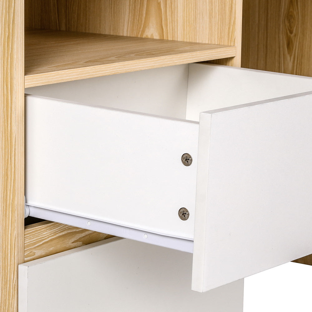 Computer Desk Office Study Desks Table Bookshelf Drawer - Oak