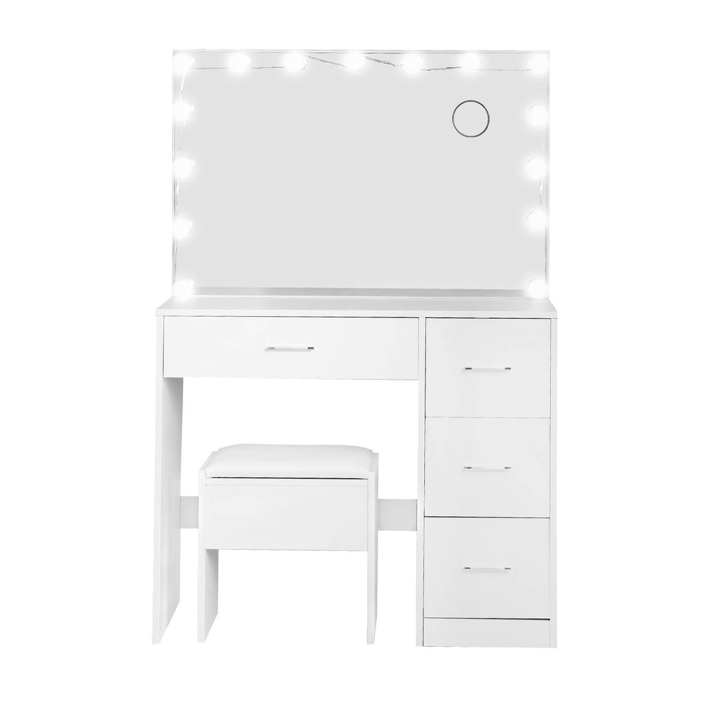 Darcy Dressing Table Set Stool 15 LED Bulbs - White