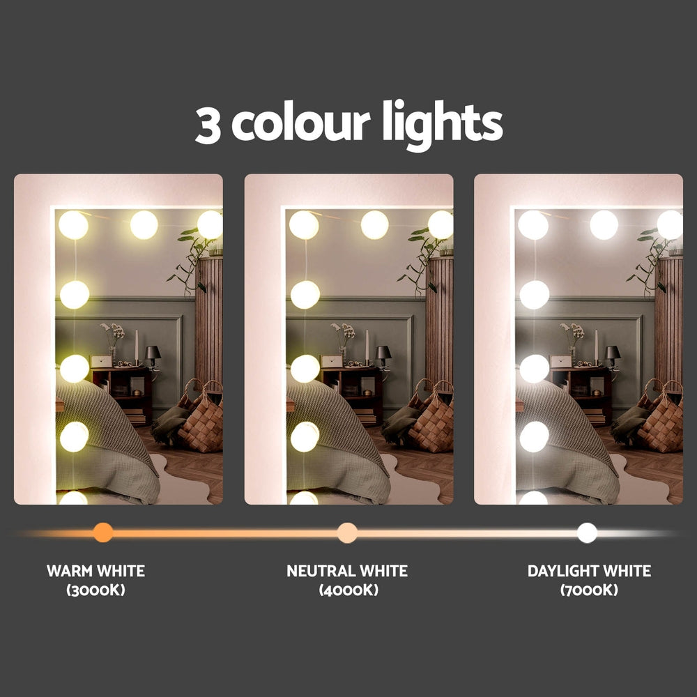 Darcy Dressing Table Set Stool 15 LED Bulbs - White