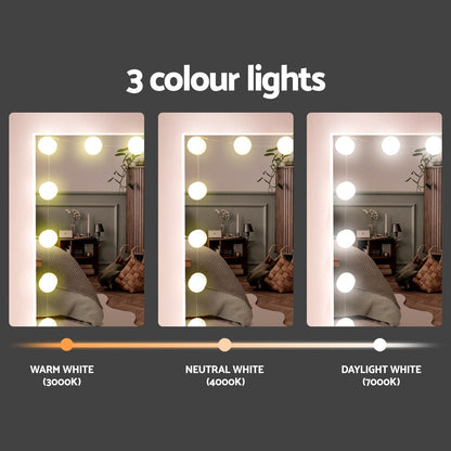 Darcy Dressing Table Set Stool 15 LED Bulbs - White