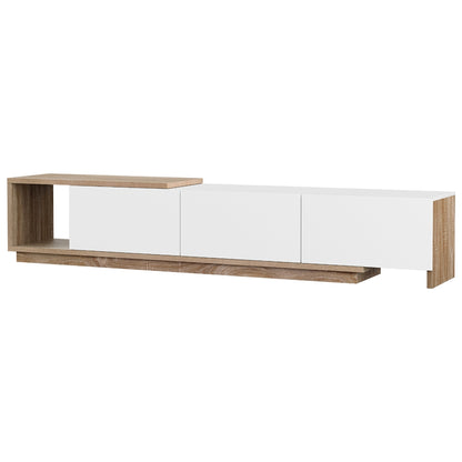 Extendable TV Cabinet Entertainment Unit Stand - White Oak