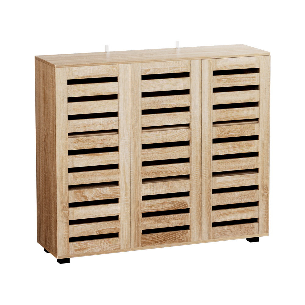Alster Shoe Rack Cabinet 30 Pairs Adjustable Shelf - Pine