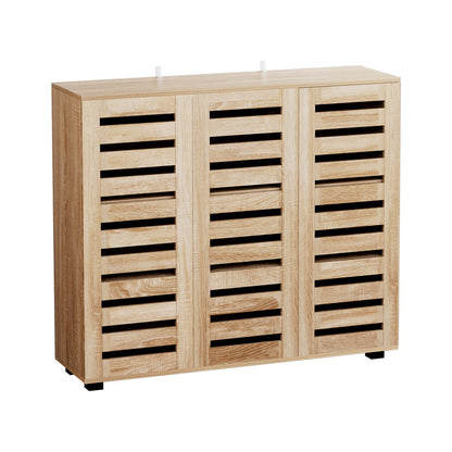 Alster Shoe Rack Cabinet 30 Pairs Adjustable Shelf - Pine