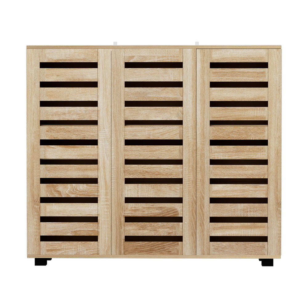 Alster Shoe Rack Cabinet 30 Pairs Adjustable Shelf - Pine