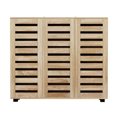 Alster Shoe Rack Cabinet 30 Pairs Adjustable Shelf - Pine
