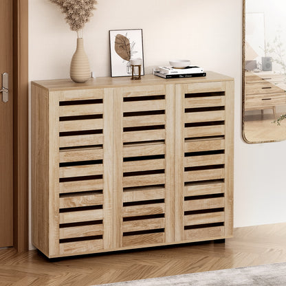 Alster Shoe Rack Cabinet 30 Pairs Adjustable Shelf - Pine